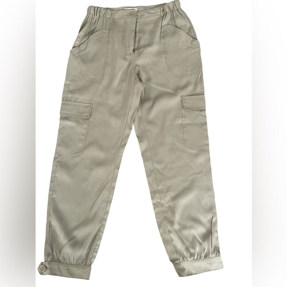 Max Studio- Cargo pants with button ankle. Size: Large Color: Sage